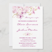 トロピカルパープルオーキッド結婚式招待状 招待状 (正面)