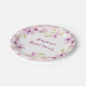 トロピカルパープルオーキンスフローラブライダルシャワー ペーパープレート (アングル)