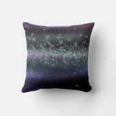 トロピカルパープルティール(緑がかった色)グリーンシルバースターズグリッター クッション (裏面)