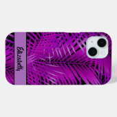 トロピカルパープルフロントオンブラックパーソナライズされた Case-Mate iPhoneケース (裏面 (横))