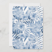 トロピカルパープルブルーフローラブライダルシャワー 招待状 (裏面)