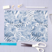 トロピカルパープルブルーフローラブライダルシャワー 薄葉紙 (クラフト)