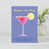 トロピカルパープルプールパーティの招待状 招待状 (スタンド正面)