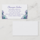 トロピカルパープルヘア&爪、 ネイルカスタム名刺 名刺 (正面/裏面)