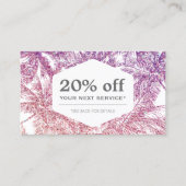 トロピカルパープル/ピンクグリッターパームスディスカウントカード 割引カード (正面)