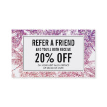 トロピカルパープル/ピンクグリッターパームスリファレンスカード