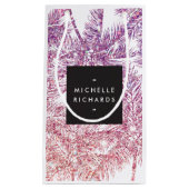 トロピカルパープル/ピンクグリッターパームズ抱き枕 スモールペーパーバッグ (正面)