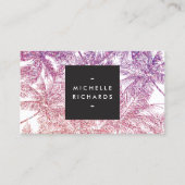 トロピカルパープル/ピンクグリッターパームズ 名刺 (正面)