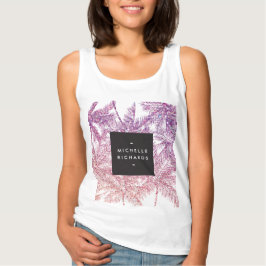 トロピカルパープル/ピンクグリッターパームズ Tシャツ