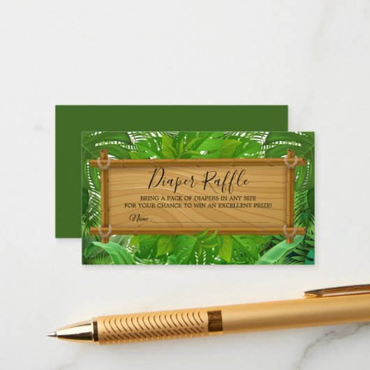 トロピカルパームおむつラッフルカード エンクロージャーカード (正面/裏面インサイチュ)