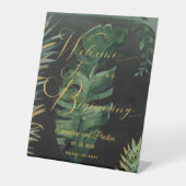 トロピカルパームが私たちの始まりに歓迎 台座サイン (正面)