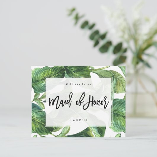 トロピカルパームが私のメイド・オブ・オーナー(花嫁付き添い人) 案内ポストカード (スタンド正面)