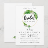 トロピカルパームとグリーンのリース ブライダルティーパーティー 招待状 (正面/裏面)