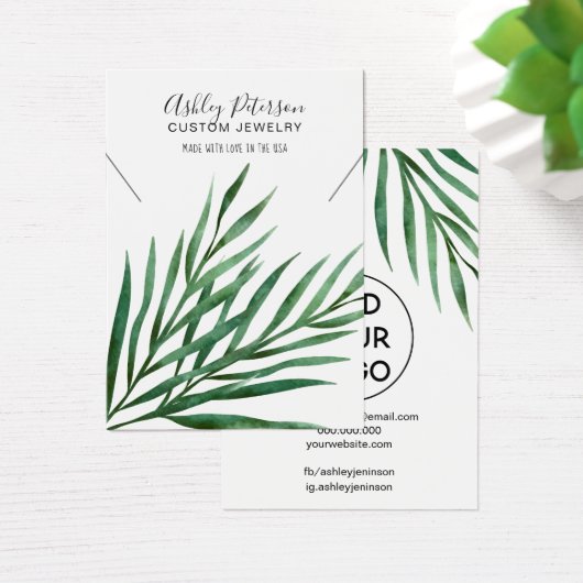 トロピカルパームのロゴジュエリーネックレスディスプレイ (デスク)