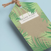 トロピカルパームのロゴQRコードつるラベル（文字列あり）