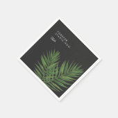 トロピカルパームの夜空モダンミニマリストウェディング スタンダードカクテルナプキン (角)