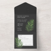 トロピカルパームの夜空モダン ミニマル ウェディング オールインワン招待状 (内側)