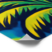 トロピカルパームの木々とコオラウ山ポップ・アートの芸術 ポスター (角)