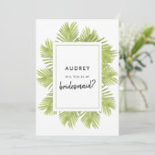 トロピカルパームの木あなたは私の花嫁になる 招待状 (スタンド正面)