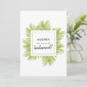 トロピカルパームの木あなたは私の花嫁になる 招待状 (スタンド正面)