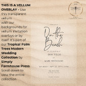 トロピカルパームの木がビーチモダンの結婚上 ベラム紙招待状