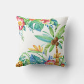 トロピカルパームの木とフローラ水彩 アウトドアクッション (裏面)