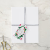 トロピカルパームの水彩幾何感謝してい体 ギフトタグ (より糸付き)