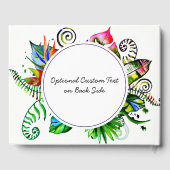 トロピカルパームはっきりしたリーフリースズ結婚モノグラム ゲストブック (裏面)