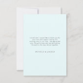 トロピカルパームアイスブルー結婚の感謝 サンキューカード (裏面)