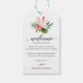 トロピカルパームアイス結婚クリームの書道へようこそ ギフトタグ (正面)