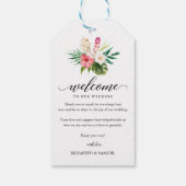 トロピカルパームアイス結婚クリームの書道へようこそ ギフトタグ (裏面)