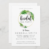 トロピカルパームアンドグリーンリースブライダルティーパーティー 招待状 (正面/裏面)