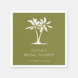 トロピカルパームアンドビーチブライダルシャワーナプキンス スタンダードカクテルナプキン