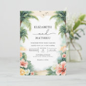 トロピカルパームアーチ結婚フローラ 招待状 (スタンド正面)