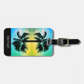 トロピカルパームインヴィンテージスタイルラゲッジタグ ラゲッジタグ (正面横)