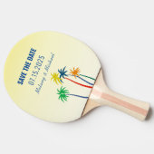 トロピカルパームウェディングザデイト招待状 卓球ラケット (横)