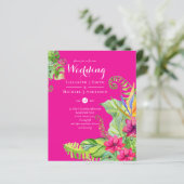 トロピカルパームウェディング招き明るい赤紫色ジンジャーネイビー (スタンド正面)