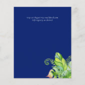 トロピカルパームウェディング招き明るい赤紫色ジンジャーネイビー (裏面)