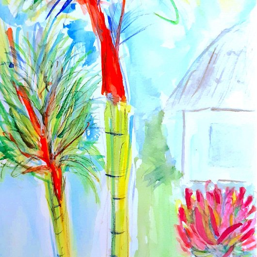 トロピカルパームエプロンbyアリエラ&リリーデザイン エプロン