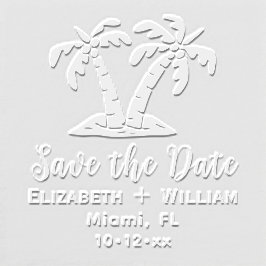 トロピカルパームエレガントの木々の結婚式の日付を保存