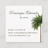 トロピカルパームエレガントツシンプルリースタイリッシュ スクエア名刺 (正面)