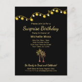 トロピカルパームエレガントツリーズ大人誕生日 インビテーションポストカード (正面)