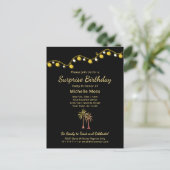 トロピカルパームエレガントツリーズ大人誕生日 インビテーションポストカード (スタンド正面)