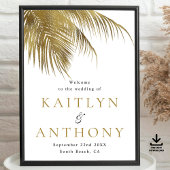 トロピカルパームエレガントツリービーチ結婚式へようこそ ポスター