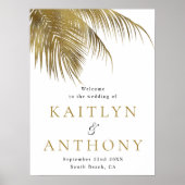 トロピカルパームエレガントツリービーチ結婚式へようこそ ポスター (正面)