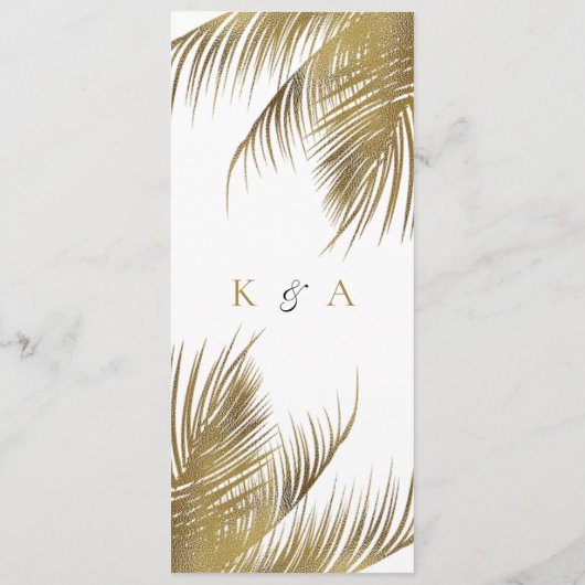 トロピカルパームエレガントツリービーチ結婚式メニュー 招待状 (裏面)