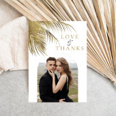 トロピカルパームエレガントツリービーチ結婚式写真 サンキューカード