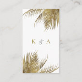トロピカルパームエレガントツリービーチ結婚式詳細QR エンクロージャーカード (裏面)