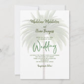 トロピカルパームエレガントモダンスタイリッシュの木結婚の 招待状 (裏面)