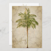 トロピカルパームエレガントモダンツリーシ結婚ック 招待状 (正面/裏面)